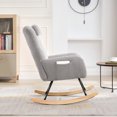 thumbnail image 2 of 2 Soft-Covered Wooden Frame Yy-6 Grid Base Rocking Chair With Headrest-2441, 2 of 9