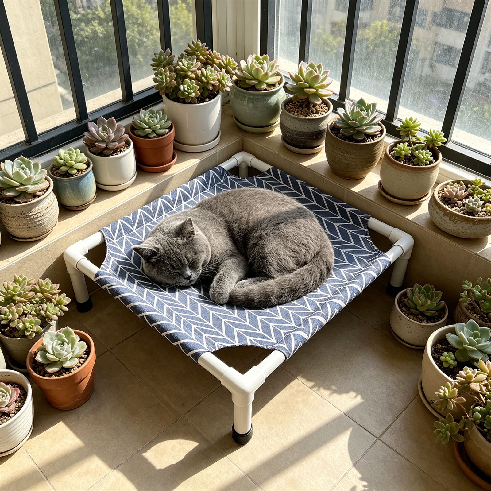 Elevated Raised Outdoor Dog Bed - Cooling Lifted Outside Dogs Cot Bed with Non-Slip Feet Dog Hammock Bed, Portable Puppy Pet Bed for Indoor & Outdoor