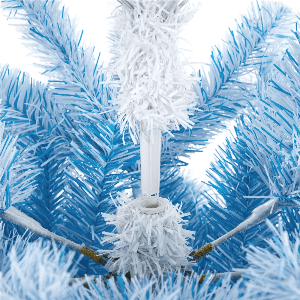 Renwick 6ft Flocked Artificial Christmas Tree with Foldable Stand, Lake Blue Gradient