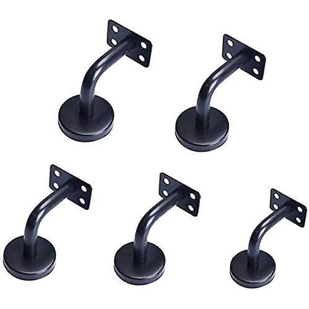 YOUNTHYE 4PCS Adjustable Handrail Bracket - Black Heavy Duty Stair Railing Brackets For Walls