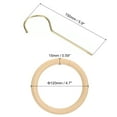 thumbnail image 2 of Unique Bargains 4.7 Inch Scarf Ring Hanger Wooden Circle Scarf Holder, 15cm Length Hook Gold, 2 of 5