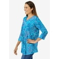 thumbnail image 3 of Woman Within Plus Size Perfect Printed Three-Quarter Sleeve V-Neck Tee, 3 of 5