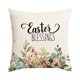 thumbnail image 2 of Funda de cojín de Pascua con diseño de conejos y huevos | 45 x 45 cm, de lino sintético, decorativa para sofá y cama | Lavable y resistente a las arrugas, 2 of 6