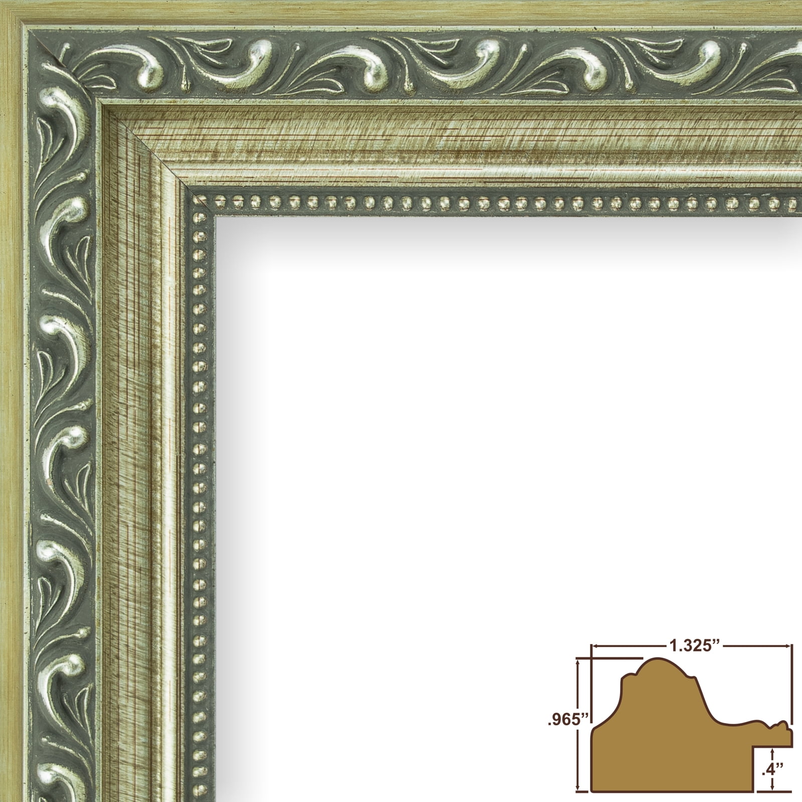 Craig Frames Ancien Ornate, 18x24 inch Antique Silver Picture Frame Matted for a 12x18 Photo