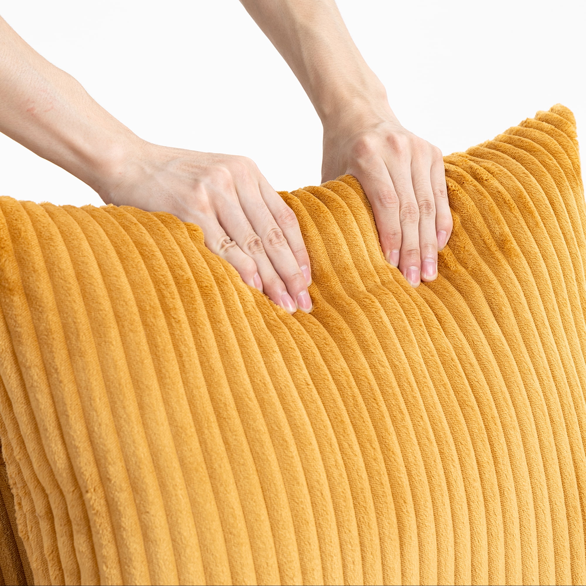 Demi Bonn 111" Modular Sectional Sofa Couchesk, Corduroy 3 Seat Couch Memory Foam Couches for Living Room, Cloud Couch, Orange