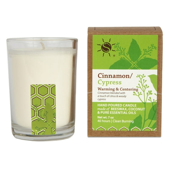 100% Pure Essential Oil Aroma Filled Candle in Glass, Cinnamon Cypress