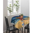 thumbnail image 4 of Coastal Santa Christmas Tablecloth Square Table Cloth 54x54, Waterproof Tablecloth Outdoor Table Cloth, Blue Xmas Beach Seaside Washable Table Cover for Kitchen Dining Party, 4 of 8