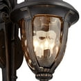thumbnail image 4 of John Timberland Bellagio Vintage Rustic Outdoor Wall Light Fixture Veranda Bronze Double Arm 27 1/2" Champagne Hammered Glass for Post Exterior Barn, 4 of 9