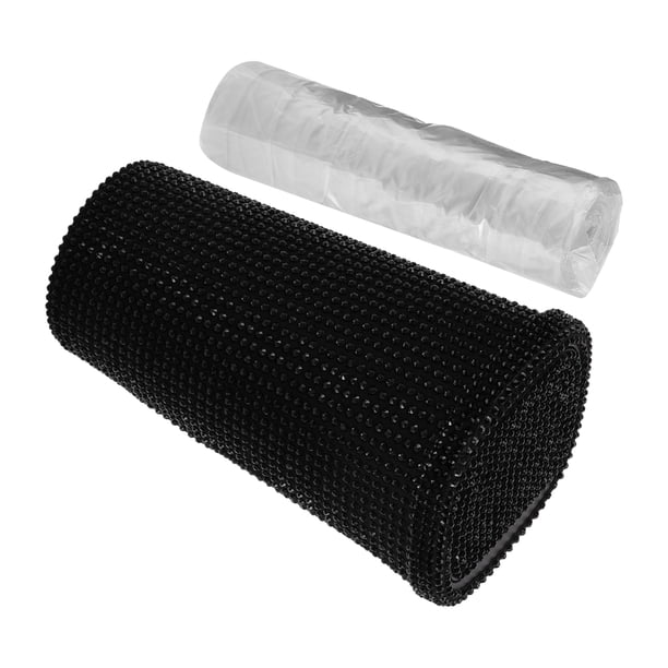 Bote de Basura para Automóvil con Rhinestones, Portátil, Bote de Basura de Plástico para Portavasos de Automóvil 1 pieza Negro