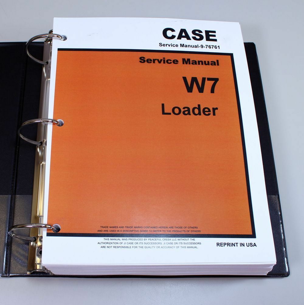 NEW with Binder Book List Manual Case W7 Loader Parts Catalog 