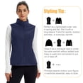 thumbnail image 4 of YUCOLEN Women's Fleece Vest Warm Soft Sleeveless Zip Outerwear Jackets with Zipper Pockets Navy L, 4 of 6