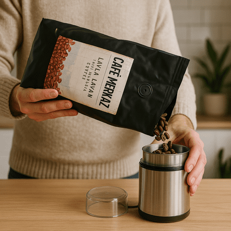 Cafe Merkaz Layla Lavan Whole Bean Coffee, Naturally Caffeinated, Guatemala, Very Dark Roast, 1 Count