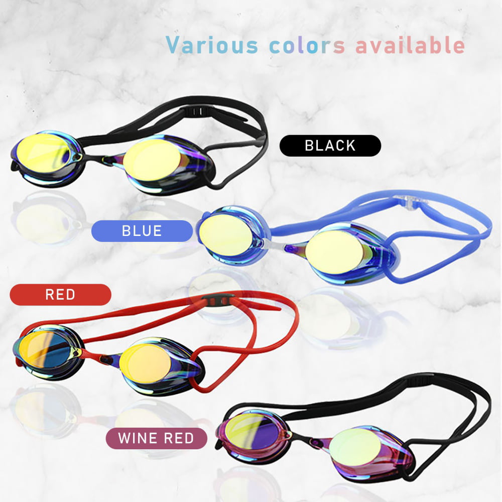 Women Electroplate Swimming Glasses Anti Fog UV  Waterproof Swimming Eyewear BI
