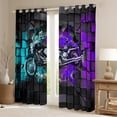 thumbnail image 2 of Erosebridal Motorcycle Motorbike Curtains for Living Room (38Wx45L),Extreme Sports 30%-50% Blackout Curtains Set of 2 (38x45),Plaid Buffalo Curtains and Drapes,Teens Bedroom Decor, 2 of 6