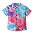 thumbnail image 4 of Kkkded Baby Kids Boys Summer T-Shirt Shirt Shorts 3Pcs Outfit 1-6Y Suit Clothe Toddler Short Sleeve Print Shirt +short Sleeve T-Shirt + Rint Shorts Outfits Hawaiian Set, 4 of 8