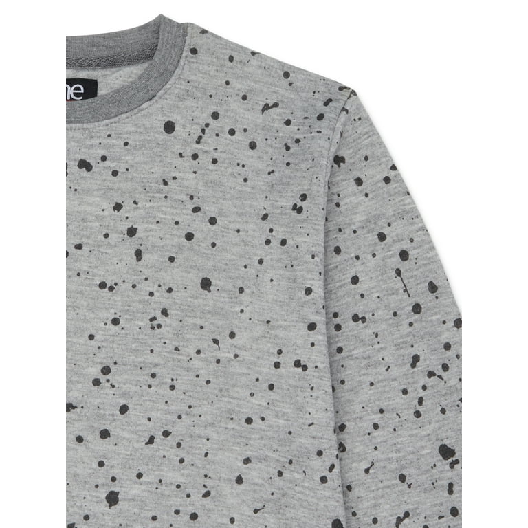 One Point One Boys Splatter Long Sleeve Crewneck Sweatshirt, Sizes