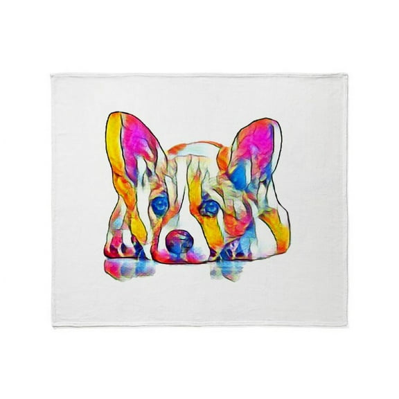 CafePress - Colorful Corgi Puppy Throw Blanket - Soft Fleece Throw Blanket, 50"x60" for All Ages