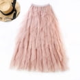 thumbnail image 4 of Sngxgn Women's Elegant High Waisted Side Slit Irregular Maxi Skirt(Pink,One Size), 4 of 6
