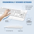 thumbnail image 3 of Combo de teclado y ratón inalámbricos EDJO de tamaño completo, blanco, 3 of 7