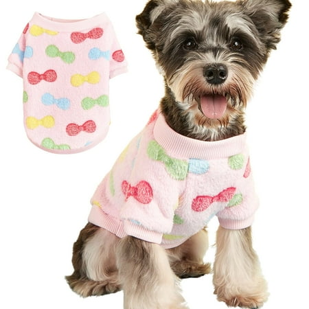 Harikaji Dog Sweaters for Small Dogs Girl Boy Warm Winter Fall Dog Clothes Cute Knitted Puppy Sweater for Chihuahua Bulldog Christmas Dog Sweater for Medium Dogs Pink Bow M