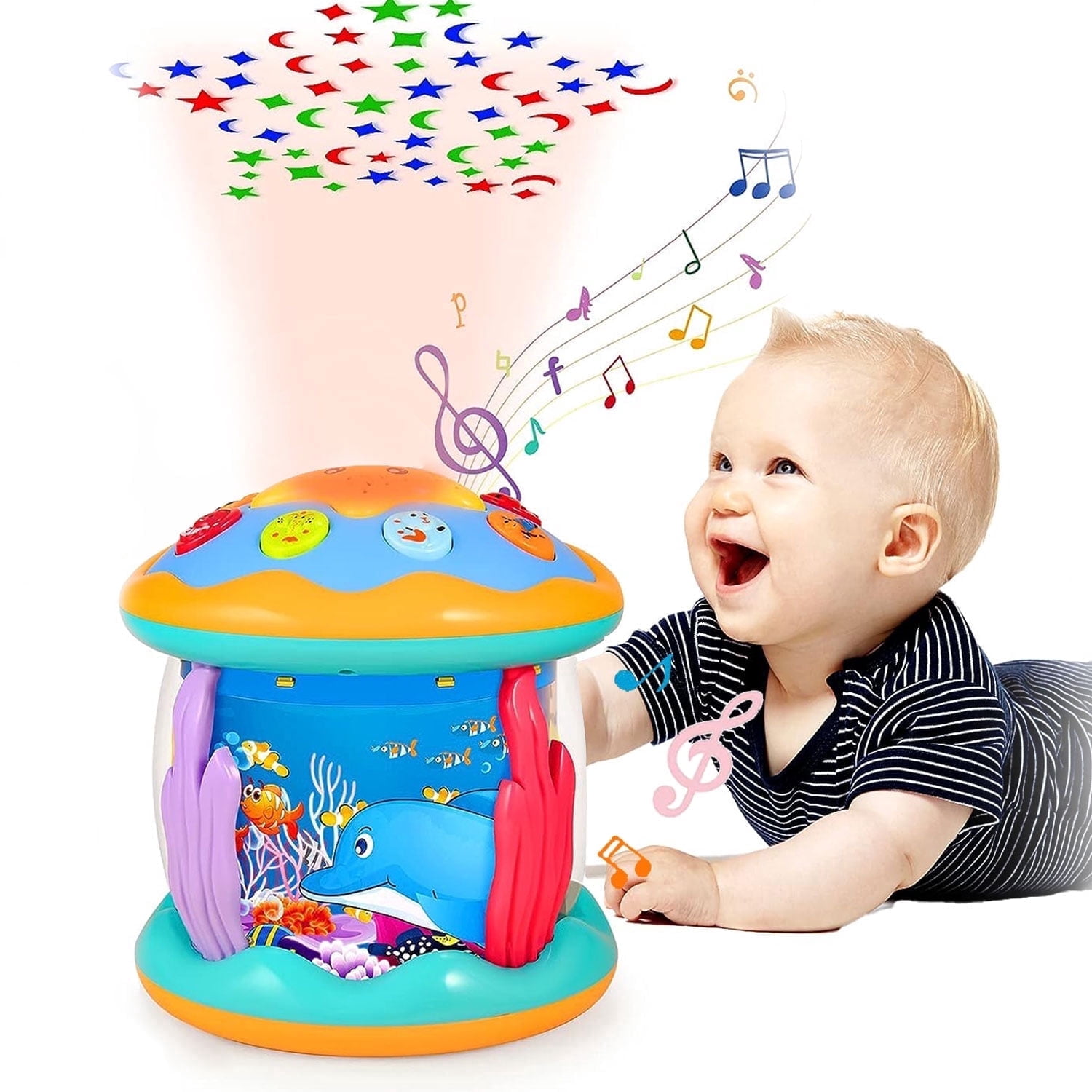BEEPRINCESS Musical Ocean Rotating Star Light Projector photo 1