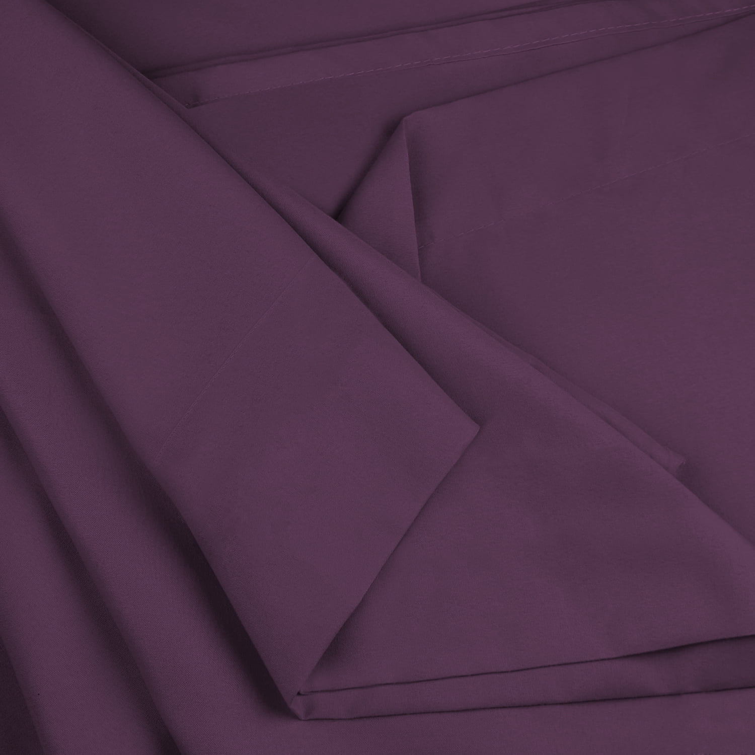 Extra Deep Pocket 4 Piece Bed Sheet Set – Super Deep Fitted Sheet Fits Mattress from 18-24 inces Depth – Double Brushed Microfiber Sheets with 2 Pillow Cases, Twin, Eggplant