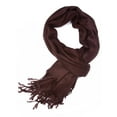 thumbnail image 2 of Gravity Threads 100% Pashmina Soft Shawl Wrap Scarf, Brown, 2 of 2