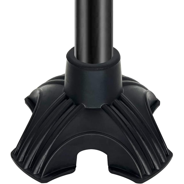 PinesC Cane Tips - 1 Inch Heavy Duty Rubbers Self Standing Quad Base Replacement Walking Cane Tips (Black)