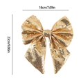thumbnail image 3 of sruoe Christmas Bows, Christmas Tree Decorations, Christmas Tree Bows and Ribbons, Indoor Outdoor Tree Decoration, Hanging Christmas Bows for Wreaths, Tree Gift Present Decoration, Gold, 3 of 6