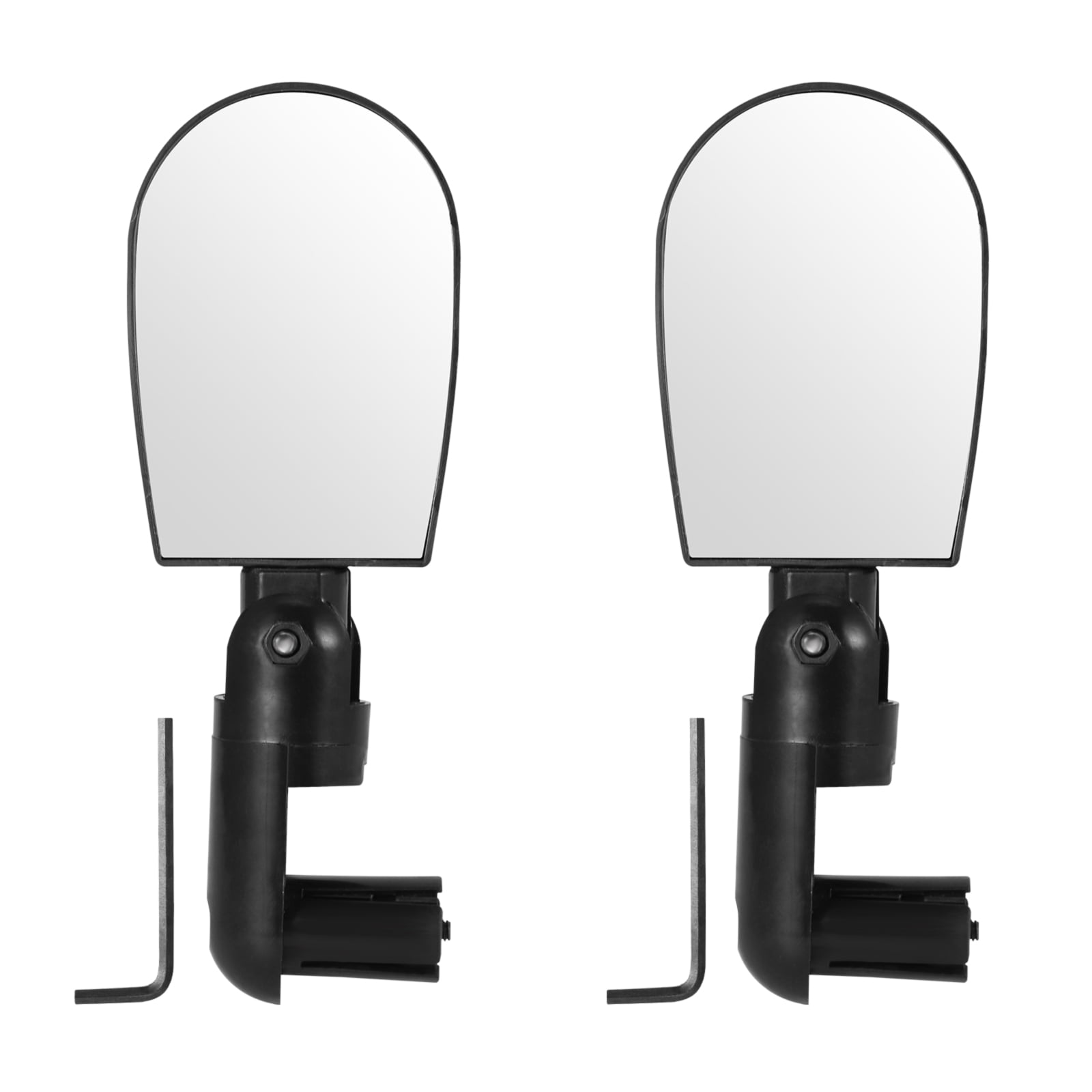 2pcs Bike Rearview Mirror Handlebar End Mounted Adjustable Rear View Glass Mirror Bicycle Accessories, Black