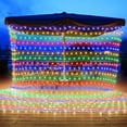 thumbnail image 1 of 4.9ft x 4.9ft Christmas Net Lights 96 LED 8 Modes Fairy String Lights Waterproof Bush Mesh Lights for Wedding  Party  Decorations, 1 of 8