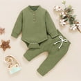 thumbnail image 2 of Diufon Newborn Baby Boy Girl Clothes Outfits Infant Knitted Long Sleeve Bodysuit and Drawstring Pants Sets, 2 of 7