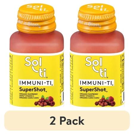 (2 pack) Sol-Ti Immuni-ti SuperShot Organic Raspberry Living Beverage 2.1 fl oz