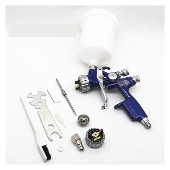 Spray Gun 1.3 And 1.7mm Nozzle With Adapter And 600CC Tank Air Spray Gun With Quick-Connect Wash-Free Tank Paint Mixing Cup ,Easy to Use