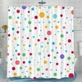 thumbnail image 2 of Kids Rainbow Camper RV Shower Curtain for Travel Trailer Bathroom, Colorful Geometric Cute Polka Dot Small Narrow Fabric Shower Curtains Set, Happy Camp Outdoor Decor Accessories with Hooks 47X64, 2 of 7