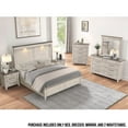 thumbnail image 2 of Roundhill Furniture Walcott 5-Piece Bedroom Set with Touch LED Lighting, Weathered Dusty-taupe Finish, King, 2 of 16