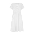 thumbnail image 5 of Nuoqisi Women's Solid Round Neck Short Sleeve Cross-Front Button Summer Dress - Casual Mini Dress with Unique Neckline Detail, 5 of 9
