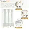 thumbnail image 6 of 75.4" Large Storage Hall Tree, Modern Multi-Functional Storage Bench with High Gloss Fluted Doors, Luxurious Coat Rack with 6 Gold Hooks, Tall Storage Cabinet for Living Room, Living Room, White, 6 of 9