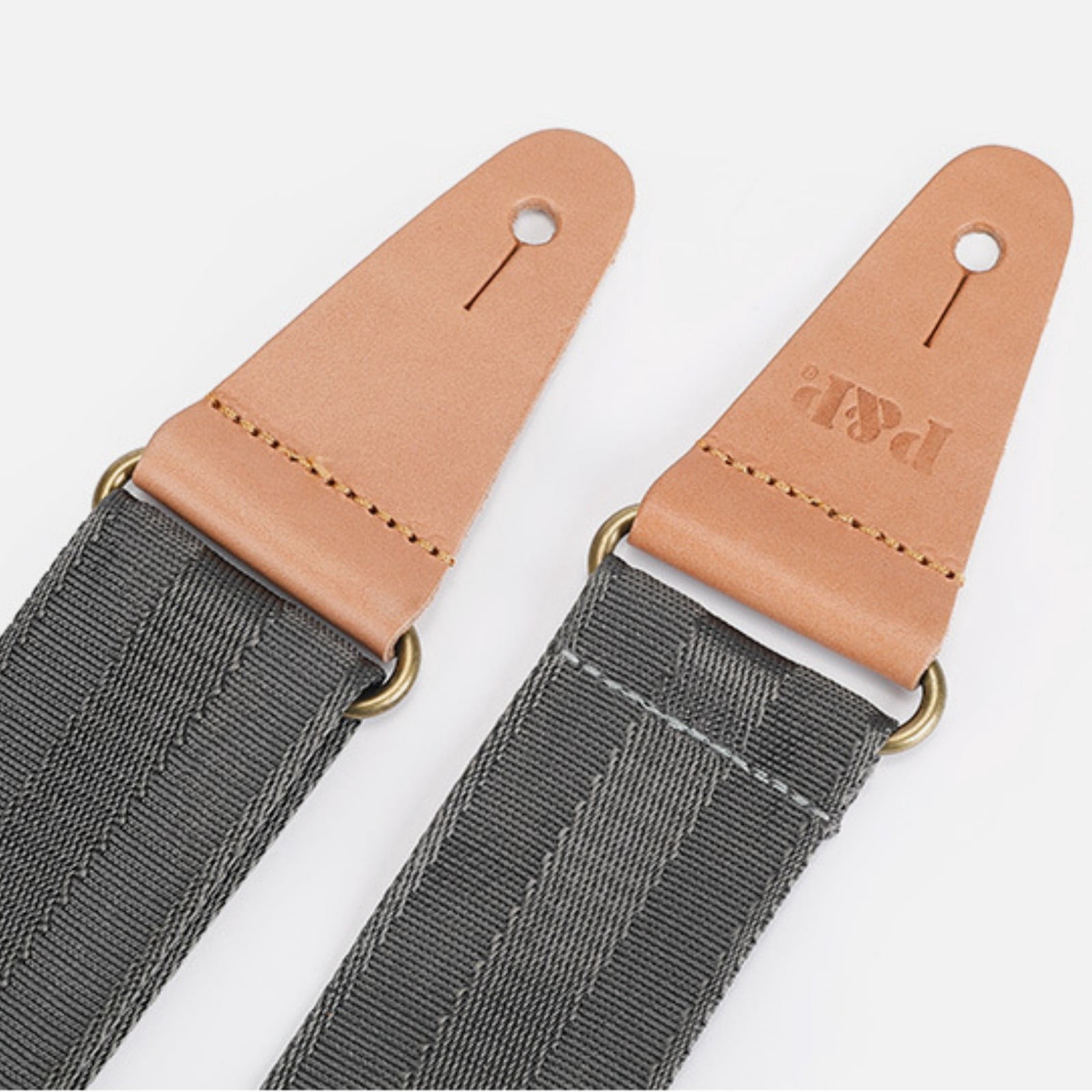 Adjustable Nylon Guitar Strap with Leather Ends for Acoustic Electric Bass & Ukulele, Solid Color Shoulder Strap