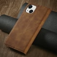 thumbnail image 6 of Dteck Case for iPhone 15 Plus,Magnetic Leather Built-in Card/Cash Pocket Case Shockporof TPU Kickstand Full Body Protective Cover,Brown, 6 of 7
