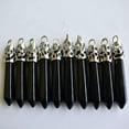 thumbnail image 5 of K-KED Wholesale 10pcs Natural Stone Black Agate Hexagonal Pillar Pendants 12x50mm DIY, 5 of 8