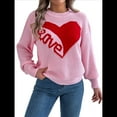 thumbnail image 2 of Suéter de San Valentín para Mujer, Jersey de Punto con Corazón, Larga, Informal. Rosa L, 2 of 10