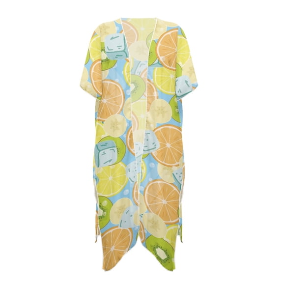 HELLHERO Polyester Bathing Suit Cover Up for Summer Lightweight Free Size Beach Cover Ups for Women Citrus Fruit Mix