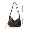 thumbnail image 3 of ZZkhGo Women's Single Shoulder Bag Ultra Soft Foldable Vegan Leather Handbag Stylish Casual Tote Nylon Multicolor Adjustable Strap 11.02x7.87x3.93in Coffee, 3 of 7