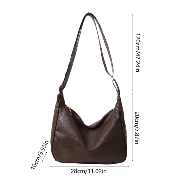Tanyzvel PU Leather Hobo Crossbody Bag Fall Winter Adjustable Zip Shoulder Purse 28×20×10cm