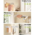 thumbnail image 4 of Wall Mounted Clothes Drying Rack Folding Indoor, Foldable Laundry Drying Rack Collapsible,Invisible, Space Saving, Retractable Towel Drying Rack (5 Drying Rods, White 32"), 4 of 10