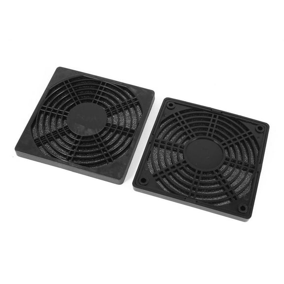 Unique Bargains 2 Pcs Black Plastic Dustproof Filter 120mm PC Computer Case Fan Dust Guard Mesh