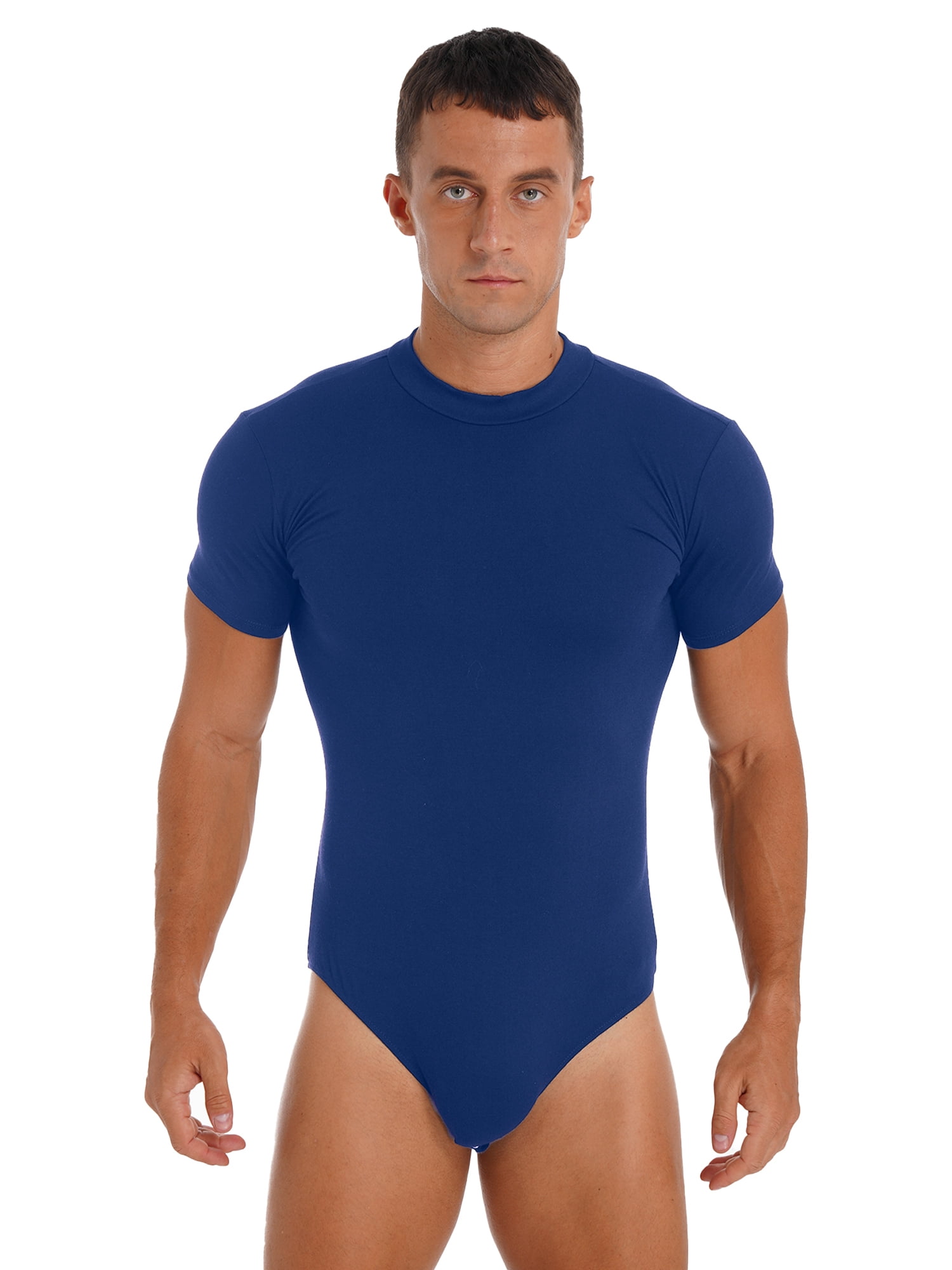 Adult Sexy Men Lingerie Snap Crotch Romper Pajamas Bodysuit