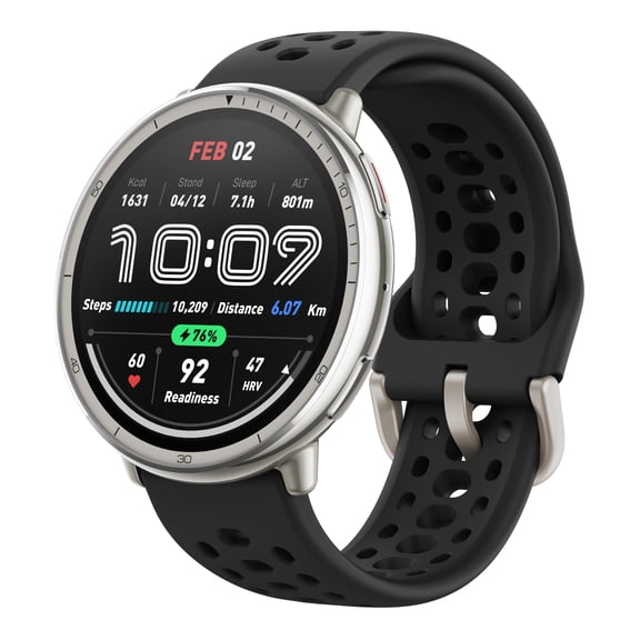 Amazfit Active 2 Smart Watch 44mm, GPS Maps with Direction, Fitness Tracker, 10 Day Battery, Sleep Monitor, 160 Sport Modes, Water Resistant, for Android & Apple iPhone, Black Silicone