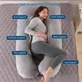 thumbnail image 6 of U Shaped Full Body Pillow for Adults, Memory Foam Pregnancy Pillow with Cooling Cover Maternity Support for Side Sleepers, 6 of 8
